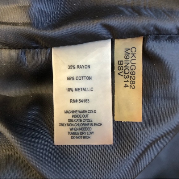 Calvin Klein Skirt Black Metallic Silver Lined Size 4 - Picture 5 of 6